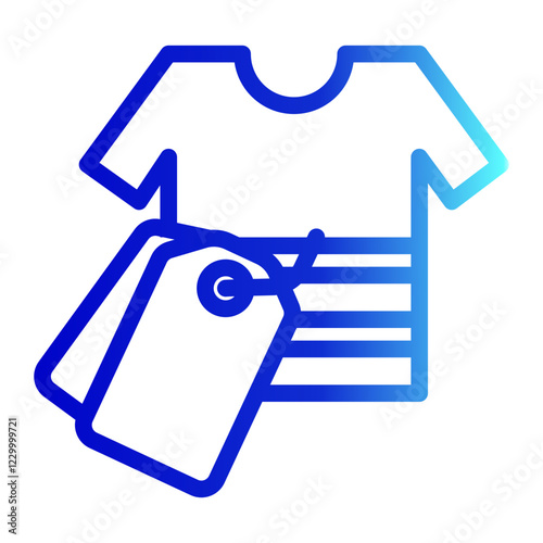 Shirt Icon With Tag Line Gradient Style