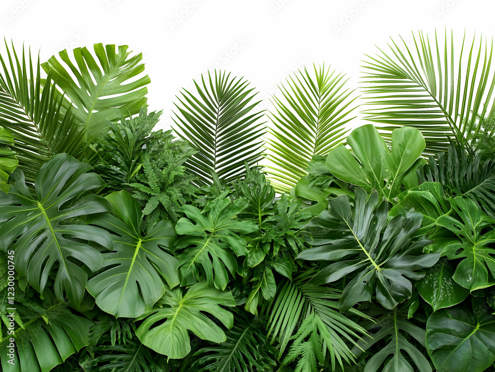 Fototapeta premium Lush tropical foliage backdrop