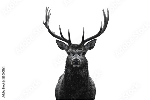 Majestic Stag Portrait A Black And White Close Up Of A Deer With