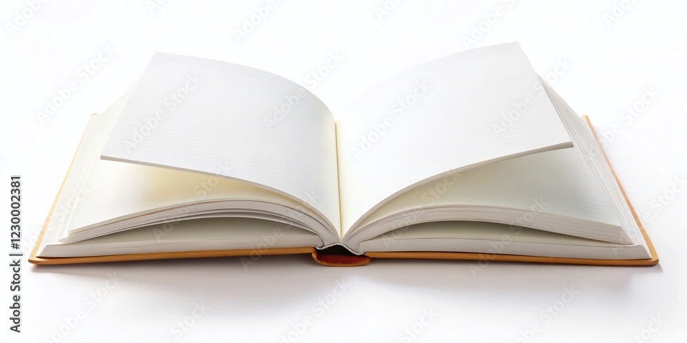 Blank White Exercise Book on White Background - Stock Photo Blank White Exercise Book on White Background - Stock Photo