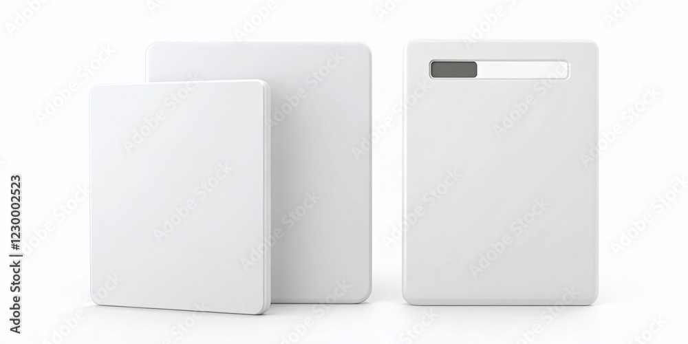 Blank White Plastic Hotel Key Card Mockup - Front & Back View, 3D Realistic Blank White Plastic Hotel Key Card Mockup - Front & Back View, 3D Realistic