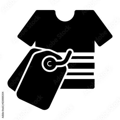 Shirt Icon With Tag Solid Style