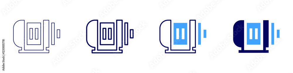 Electric motor icon in 4 different styles. Thin Line, Line, Bold, and Bold Line. Duotone style. Editable stroke Electric motor icon in 4 different styles. Thin Line, Line, Bold, and Bold Line. Duotone style. Editable stroke