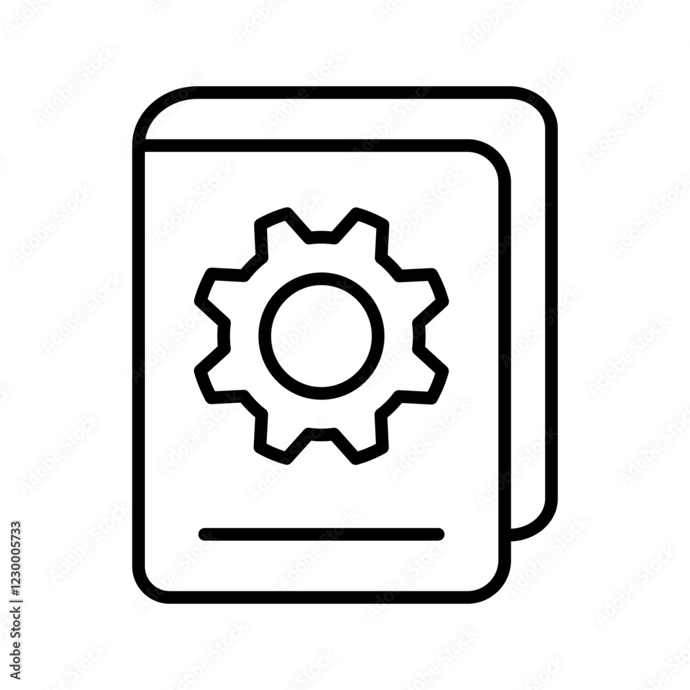 book settings user guide icon in solid and outline styles on white background book settings user guide icon in solid and outline styles on white background