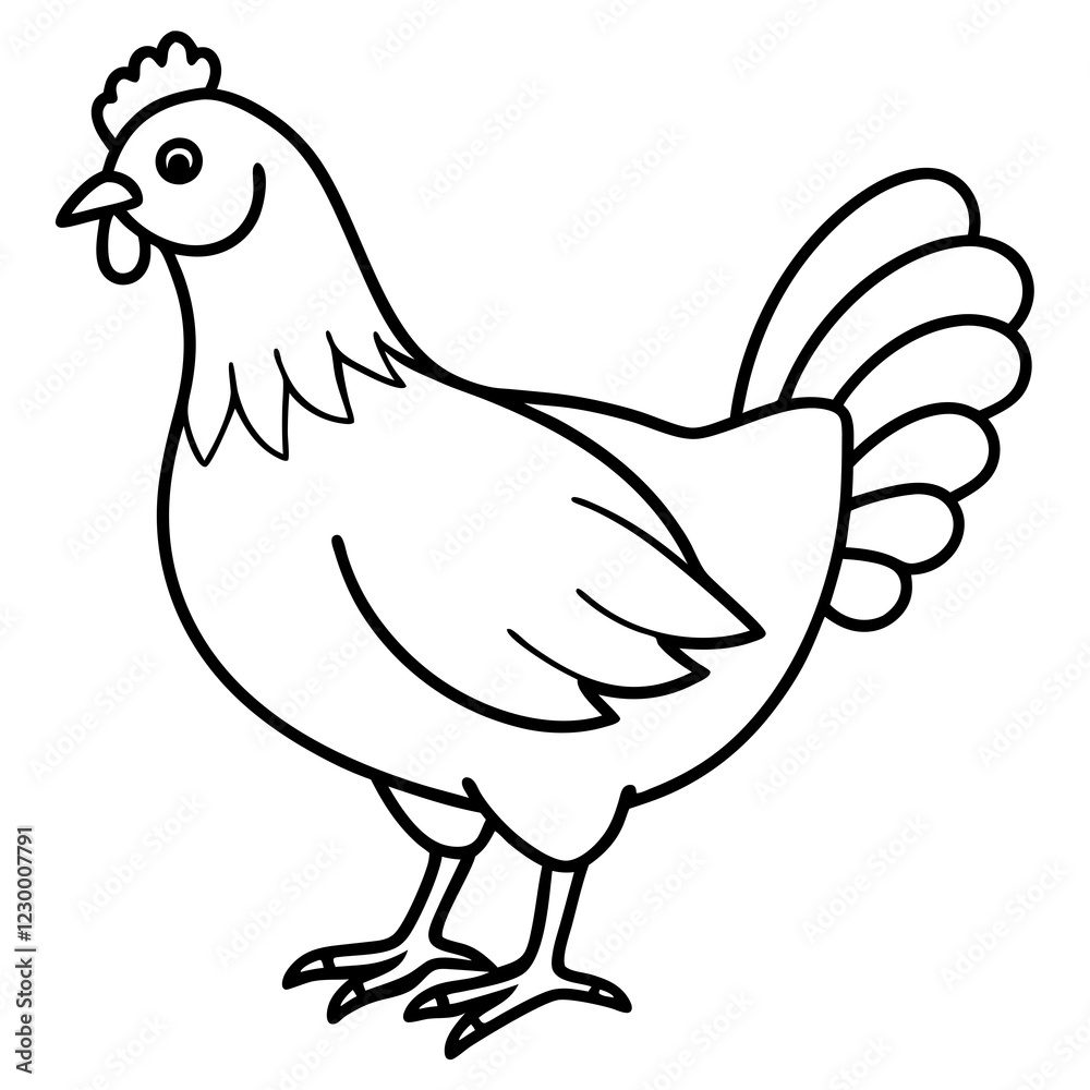 Minimalist chiken Vector Illustration on White Background Minimalist chiken Vector Illustration on White Background