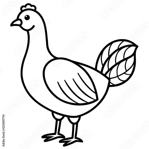 Minimalist chiken Vector Illustration on White Background