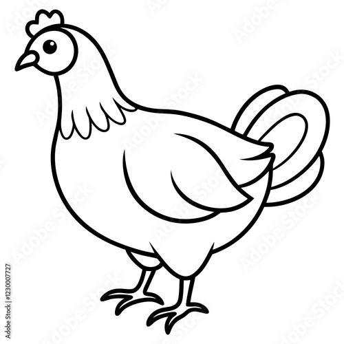 Minimalist chiken Vector Illustration on White Background