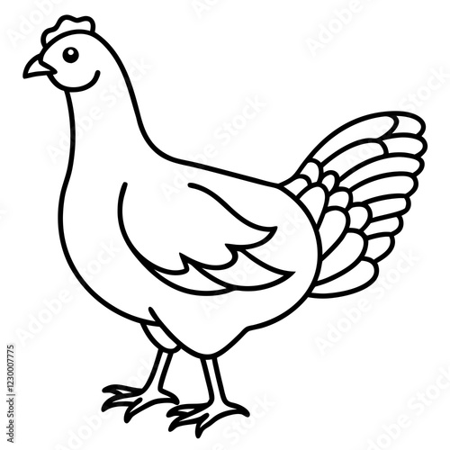 Minimalist chiken Vector Illustration on White Background