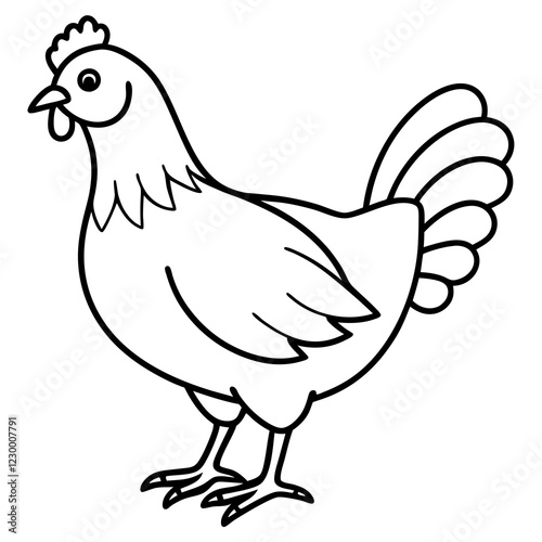 Minimalist chiken Vector Illustration on White Background