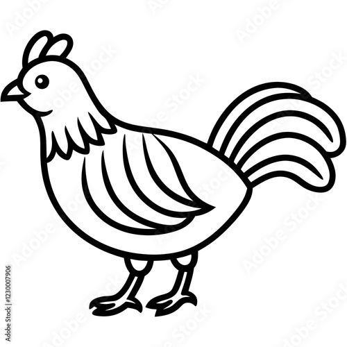 Minimalist chiken Vector Illustration on White Background