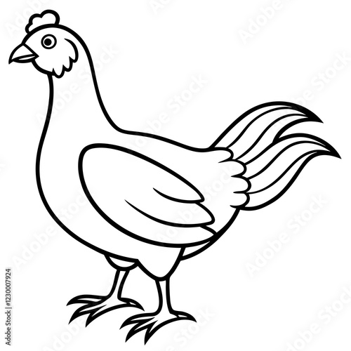 Minimalist chiken Vector Illustration on White Background