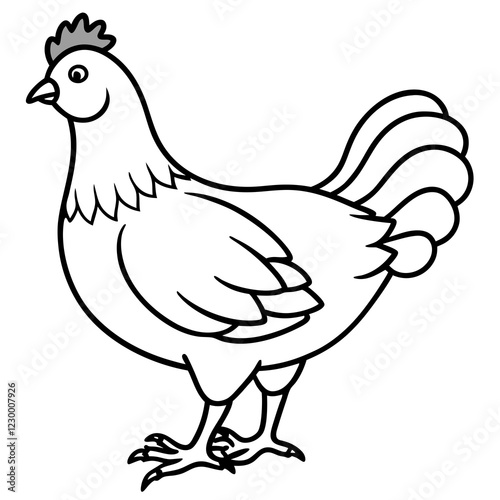 Minimalist chiken Vector Illustration on White Background