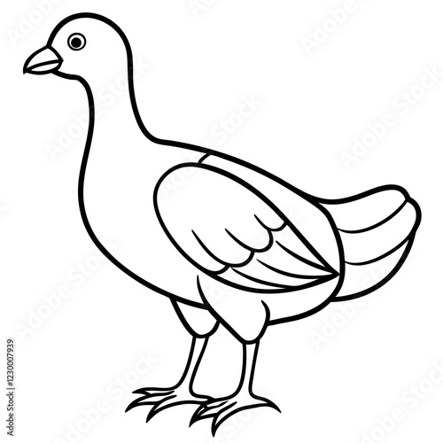 Minimalist chiken Vector Illustration on White Background