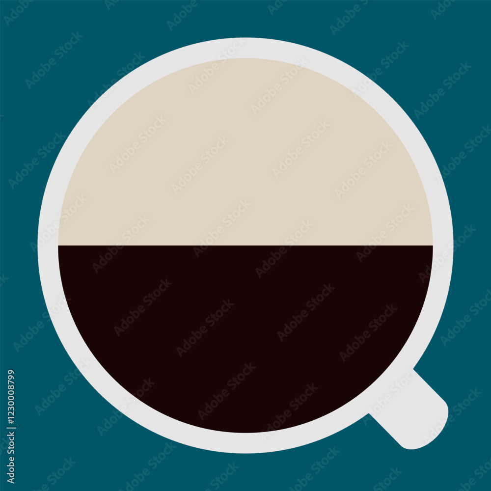 Cup with coffee top view. Vector template and illustration. Cup with coffee top view. Vector template and illustration.