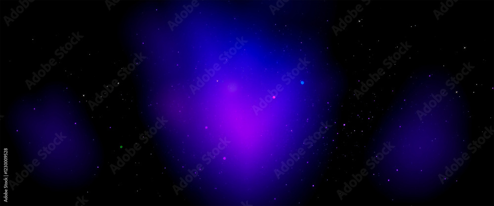 Purple nebula glowing in deep space with scattered stars Purple nebula glowing in deep space with scattered stars