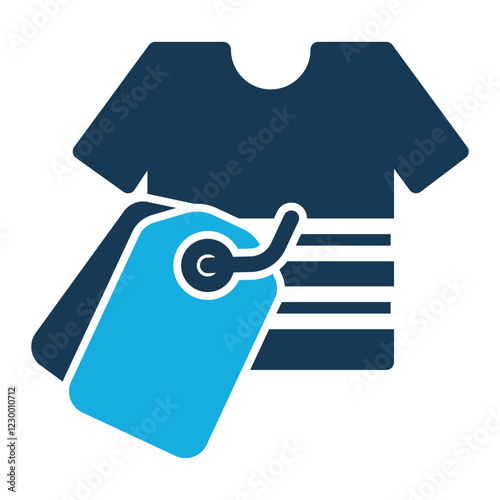 Shirt Icon With Tag Duo Tone Style