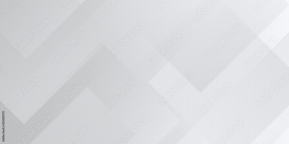 Fototapeta premium Modern Abstract white and gray transparent background with squares shapes.Space futuristic design concept.Decorative web layout or poster, banner. white paper texture Gray background . 