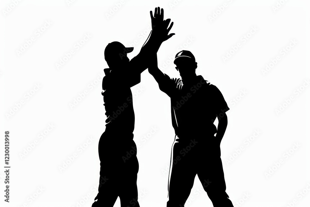 High Five Silhouette of Two Men