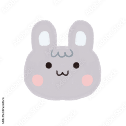 cute gray rabbit illustration