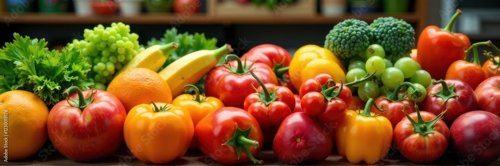 Fresh Fruits and Vegetables Display , vegetables, produce, display Fresh Fruits and Vegetables Display , vegetables, produce, display
