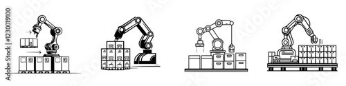 Robotic arms working efficiently in a modern warehouse environment showcasing innovative automation technologies
