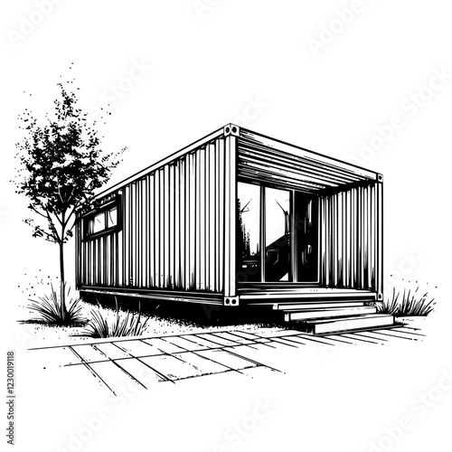Modern container house design showcasing futuristic architecture with minimalist features and natural surroundings