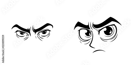 Expressive character design showcasing intense emotion with bold lines and distinct facial features
