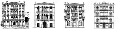 Exploring vintage architectural styles in a European city showcasing intricate designs and detailed facades