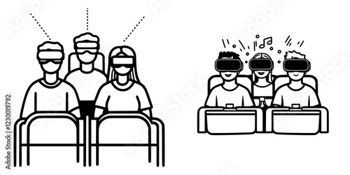 Virtual reality experience engages participants in an immersive, futuristic environment with holographic elements and VFX effects