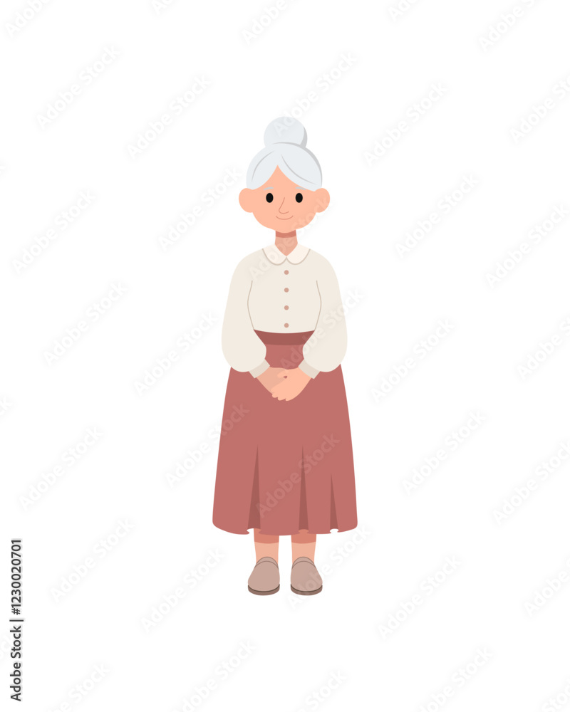 Grandma. Old woman. Vector illustration on a white background. Grandma. Old woman. Vector illustration on a white background.