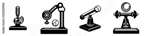 Unique baseball training equipment showcasing advanced technology with VFX and futuristic design elements