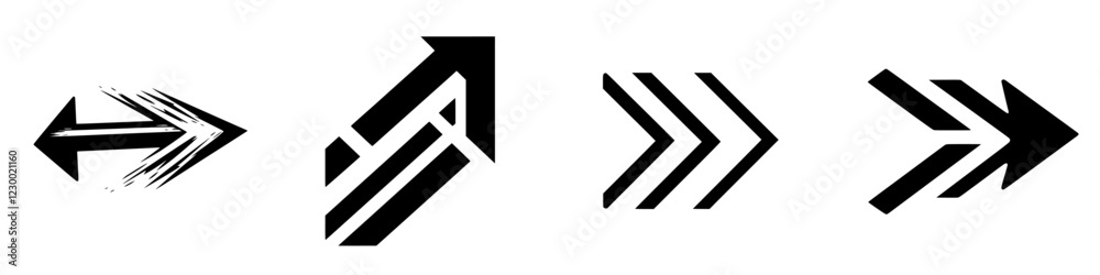 Dynamic arrow designs showcasing modern aesthetics with a futuristic feel in a digital setting