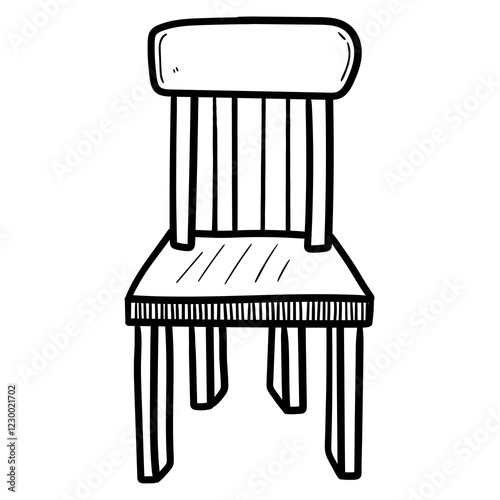 Hand drawn doodle chair on white background.