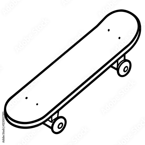 Minimalist Skateboard Vector Illustration on White Background