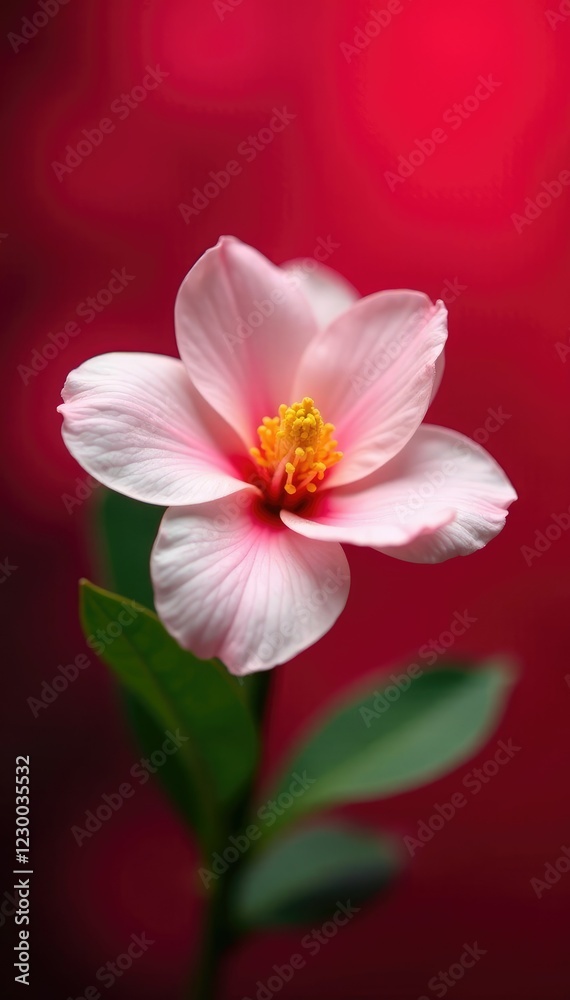 A delicate flower against a bright red bokeh background, gardenia, colorful, bokeh A delicate flower against a bright red bokeh background, gardenia, colorful, bokeh