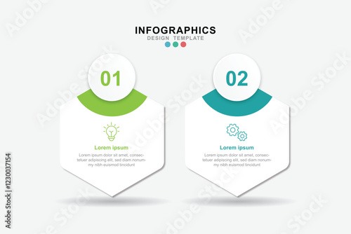  Vector Infographic label design template with icons and 2 options or steps. for your business data. Vector Illustration.