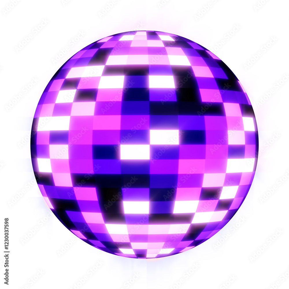 Abstract shiny disco ball reflecting colorful lights glow neon isolated on transparent background. Abstract shiny disco ball reflecting colorful lights glow neon isolated on transparent background.