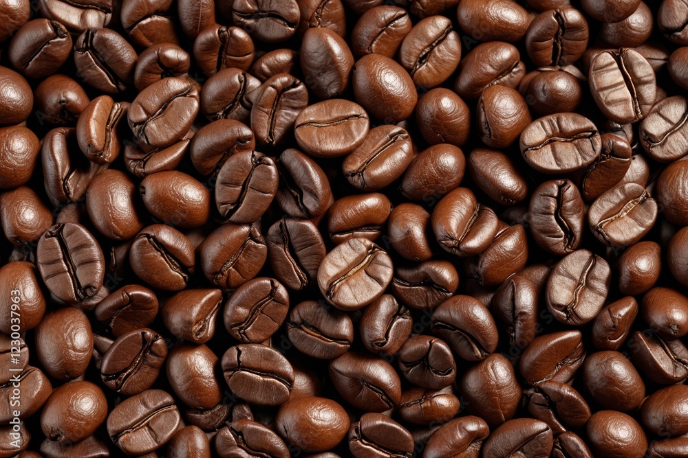 Obraz premium a close up of a pile of coffee beans with a brown background