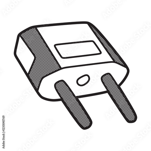 power plug adapter, two simple black and white rods