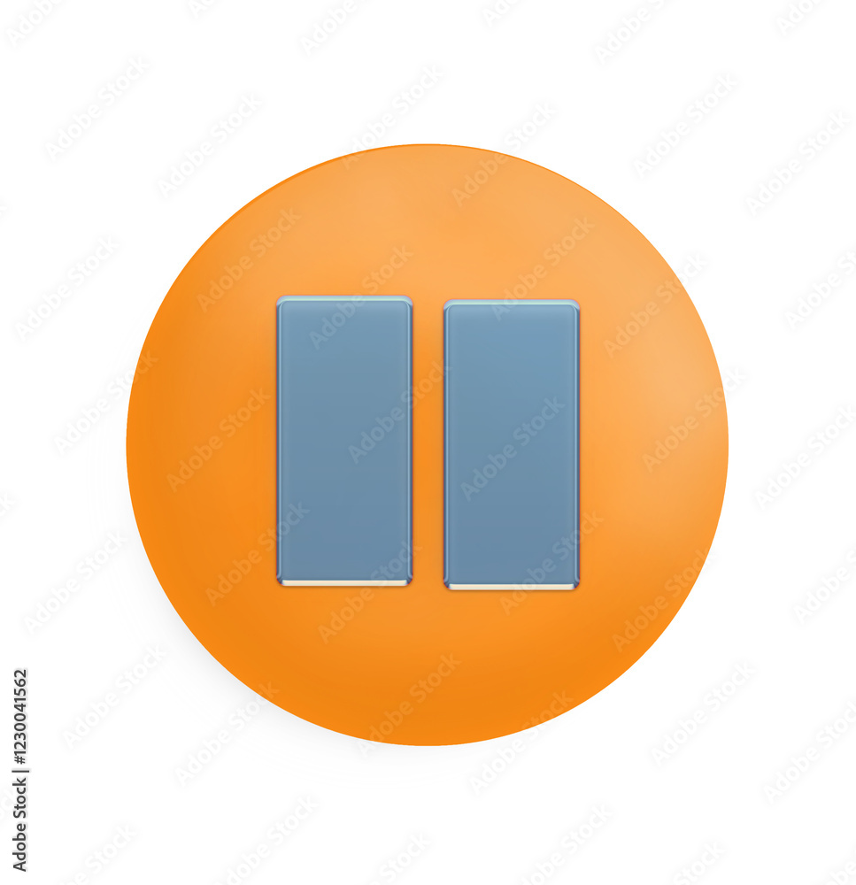 Pause button icon. Action button of media and multimedia Pause button icon. Action button of media and multimedia