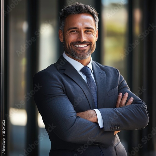 a confident life insurance business man photo