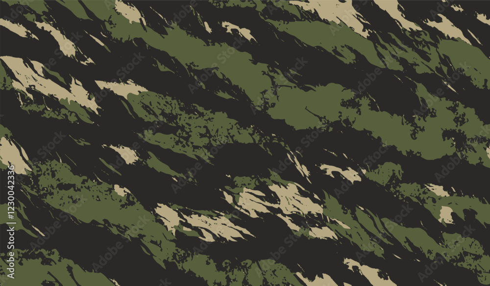 Hunting camouflage. Camouflage seamless pattern. Forest real tree camouflage design. Tiger stripe pattern. Tiger stripe camouflage pattern
