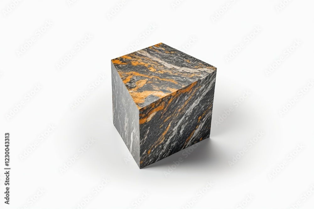 Obraz premium there is a marble block with a black and orange design on it