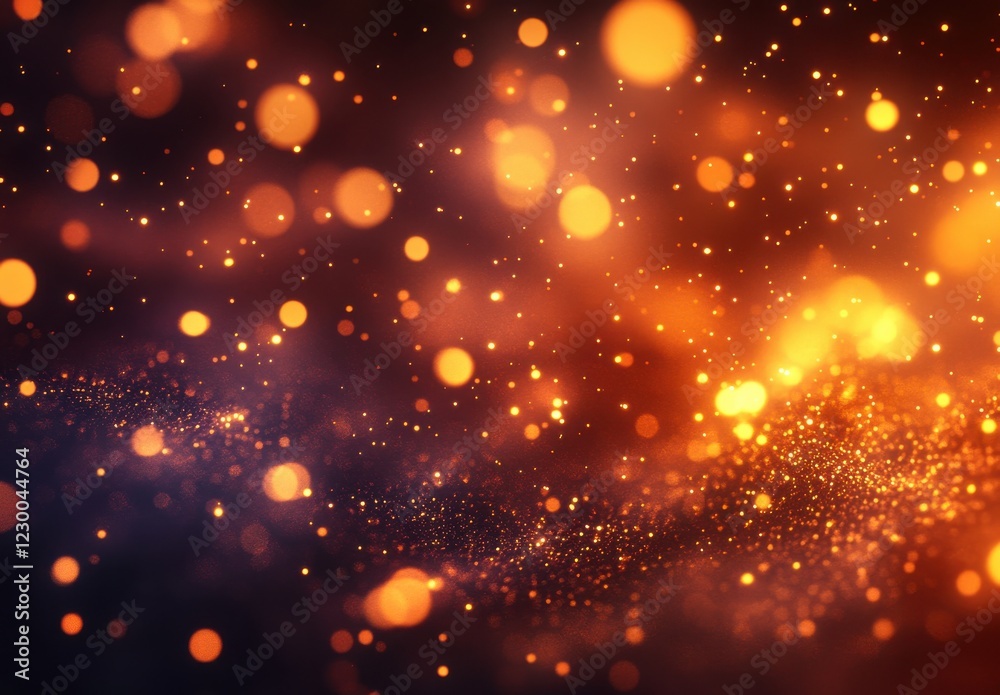 Fototapeta premium Abstract background of shimmering golden particles with a dark gradient, creating a magical and dreamy atmosphere for various design needs