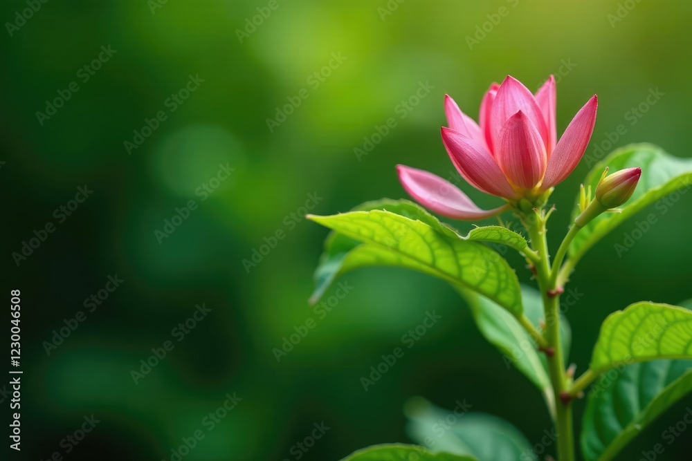 Stem and leaves of flowering bush potato plant, flowering plants, greenery Stem and leaves of flowering bush potato plant, flowering plants, greenery
