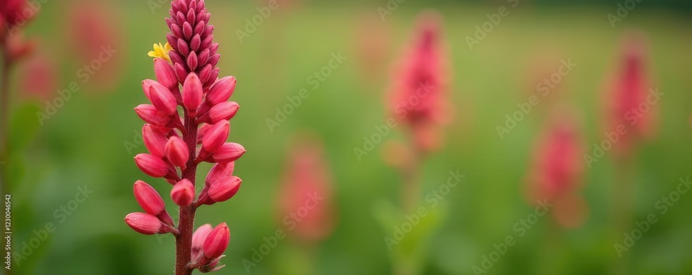 Stem of reddish tufted vetch with flowers and seed pods, flora, flower Stem of reddish tufted vetch with flowers and seed pods, flora, flower