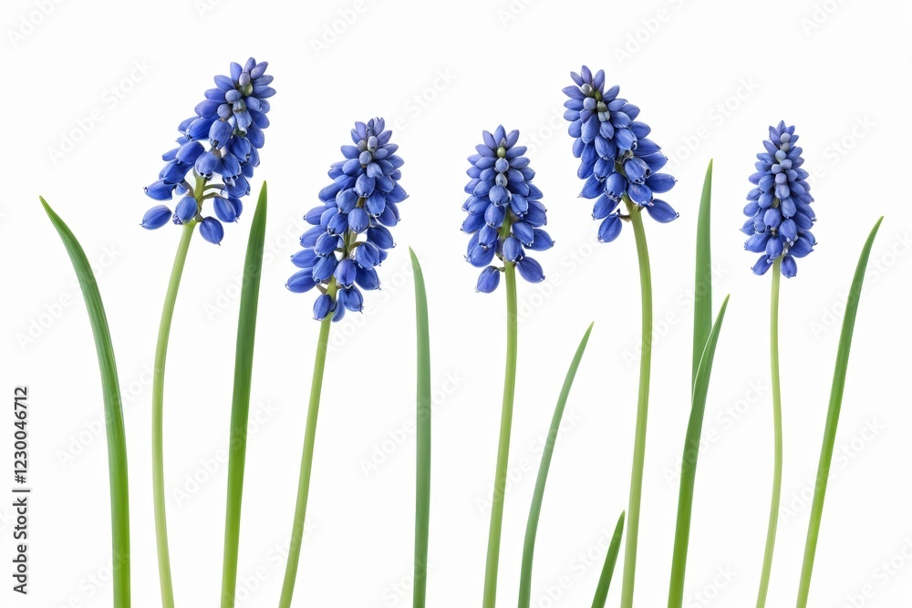 Naklejka premium there are four blue flowers that are growing in a vase