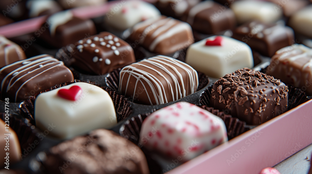 Romantic Valentine’s Day Chocolate Box – Soft Pink Love-Themed Treats Romantic Valentine’s Day Chocolate Box – Soft Pink Love-Themed Treats