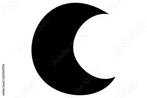 Moon crescent icon. Moon icon. Moon silhouette vector illustration
