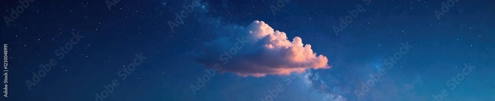 Obraz premium A lone cloud floats above a sea of twinkling stars in the vast night sky, starry expanse, galaxy, nebulae